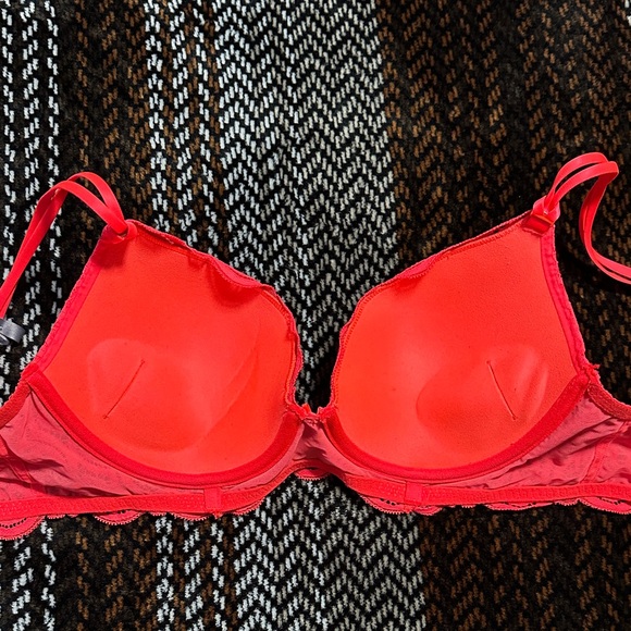 Aerie Lace Bra Push Up Bra in Bright Coral - Picture 2 of 5